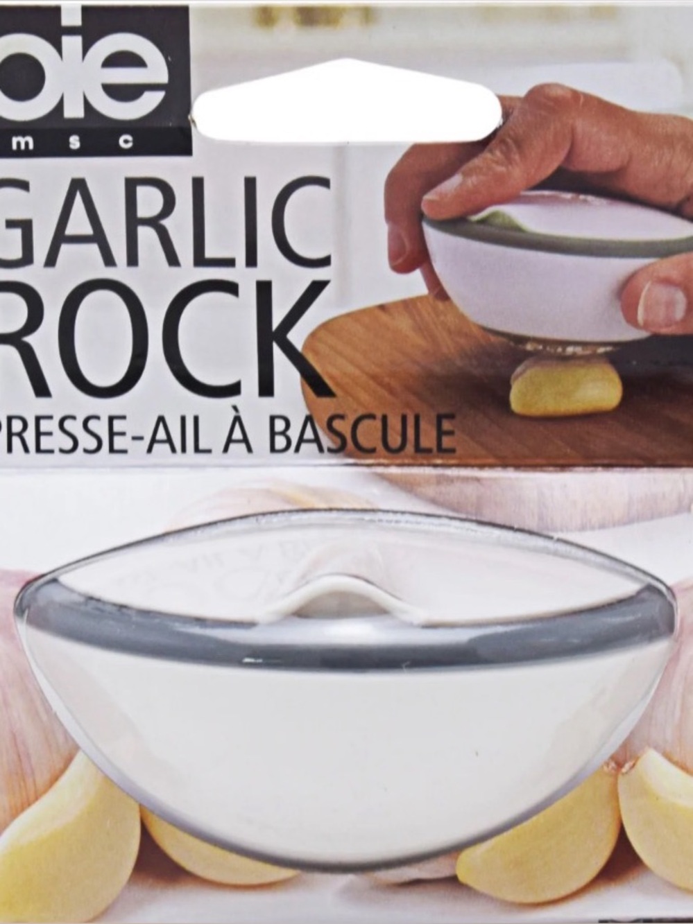 Joie Garlic Rock Garlic Press - White with Gray Trim